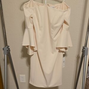 Calvin Klein Pale Pink Off-Shoulder Dress